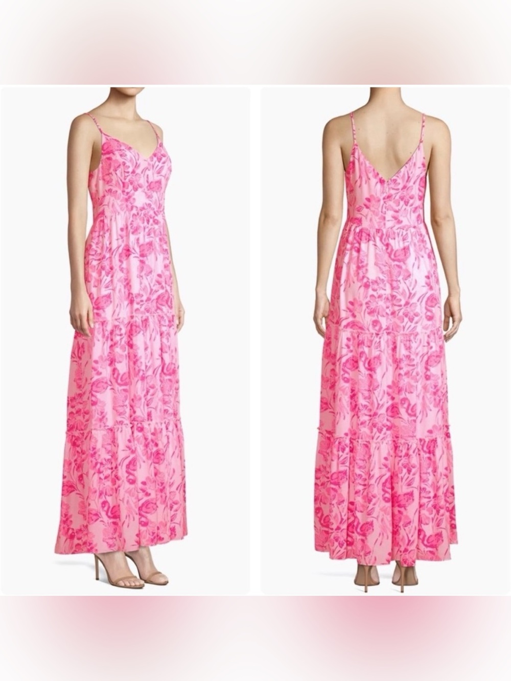Lilly Pulitzer Melody Maxi Floral Pink Dress Size 2 Resort Vacation Summer NWOT